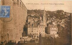 CPA Morlaix Finistere Perspective du Viaduc et l'Eglise Ste Melaine 
