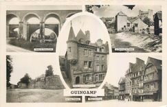 CPM Guingamp Viaduc de Sainte Croix Le derversoir de Trieux Le vieux château Place Saint Yves