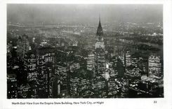 CPA North East View from the Empire State Building  New York City at night 