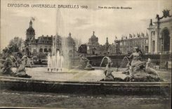 Exposition Universelle Bruxelles-Brussels-Belgique-Belgium-1910- Vue du jardin de Bruxelles-CPA