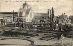 Exposition Universelle Bruxelles-Brussels- Belgique-Belgium-1910-Pavillion Allemand et Jardin Hollandais-CPA