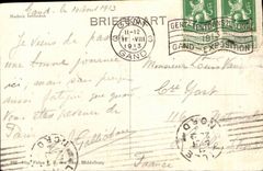 Exposition Universelle de Gand- Ghent-Belgique-Belgium-Hand stamp Marker Meisje-Jeune Fille-Young girl-CPA