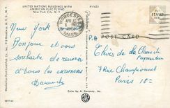 CPM United Nations Buildings with American Flag flying New York City 