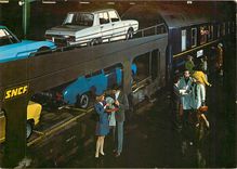 CPM Chemins de fer Francais Train Autos Couchettes SNCF