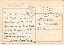 CPM Menton Alpes Maritimes 