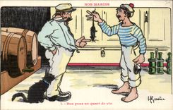 Nos Marins-Fantaisie-Humour- Bateau- Bon pour un quart de vin-CPA Gervese