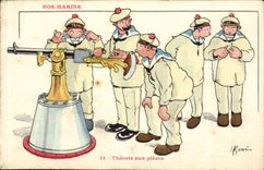 Nos Marins-Fantaisie-Humour-Bateau- Theorie aux pieces- CPA Gervese