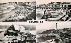 CPM Biarritz Grands Plage Casino Bellevue Rocher de la Vierge Phare et jardins