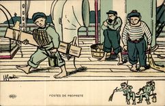 Sailor-Fantasy-Humor-boat Stations of Cleanliness - CPA Gervese Illustrator