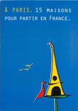 CPM A Paris 15 maisons pour partie en France Tour Eiffel Paris