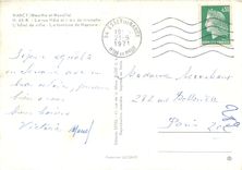 CPM Nancy (Meurthe et Moselle) La rue Here et l'Arc de triomphe l'hotel de ville la fontaine de Nept