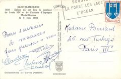 CPM Saint Jean de Luz Eglise ou eut lieu le mariage de Louis XIVet l'Infante d'Espagne Marie Therese