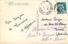 CPM Tours Squares Descartes et Rabelais la Loire et le Pont de Pierre