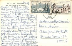 CPM Lyon Panorama sur les Ponts de la Saone