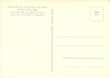 CPM Goethehaus Frankfurt am Main Goethe 1828 Nach dem Bild Josef Kart Sitelet