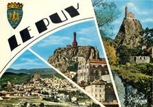 CPM Le Puy (Haute Loire) Alt 630 m vue generale et les Rochers d'Aiguille et Corneille