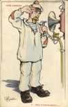 Nos Marins-Fantaisie-Humour-Bateau-Bien Commandant!-CPA Gervese