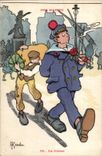 Nos Marins-Fantaisie-Humour-Bateau- La Classe -CPA Gervese Illustrateur