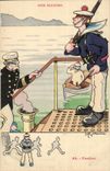 Nos Marins-Fantaisie-Humour-Bateau- Fusilier- CPA Gervese Illustrateur