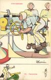 Nos Marins-Fantaisie-Humour-Bateau- Cannonier- CPA Gervese Illustrateur