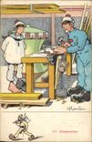 Nos Marins-Fantaisie-Humour-Bateau- Charpentier CPA Gervese Illustrateur