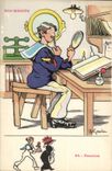 Nos Marins-Fantaisie-Humour-Bateau- Fourrier CPA Gervese Illustrateur