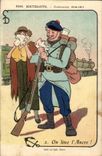 Marins-Fantaisie--Bateau- Illustration- Nos Matelos-Campagne 1914-1915- On leve l'Ancre -CPA Illustrateur