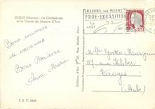 CPM Reims (Marne) La Cathedrale et la Statue de Jeanne d'Arc