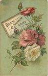 CPA Bonne et heureuse annee Fleurs