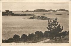 CPA Dinard St Enogat Vue vers le Fort de Harbour et l'Ile de Cezembre 