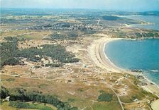 CPM Pleherel Plage Vu generale le camping et la plage 