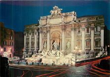 CPM Roma Fontaine de Trevi nocturne 