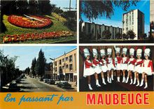 CPM Maubeuge Nord L'Horloge florale La Residence Rue de Paris Les majorettes 