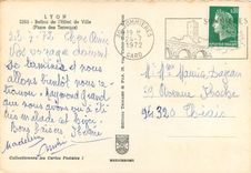 CPM Lyon Beffroi de l'Hotel de Ville Place des Terreaux 