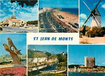 CPM St Jean de Monts Vendee L'Eglise Esplanade de la Mer Les Mouettes 