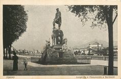 CPA Torino Lungo Po e Monumento a Garibaldi