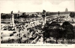 Paris CPA the bridge Alexandre III and the esplanade of Invalides