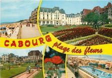 CPM Cabourg (Calvados) Le Front de mer les jardins du Casino le golf miniature la piscine