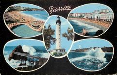 CPM Biarritz B Pyr La Plage et le Casino Le Phare Le Rocher de la Vierge 