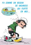 CPM Y'a comme un besoin de vacances qui flotte en moi Gaston Lagaffe Franquin