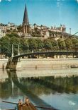 CPM Lyon Rhone La Saone Passerelle St Georges Basilique de Fourviere 