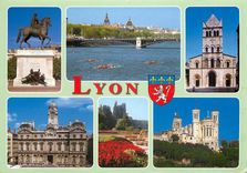 CPM Lyon Rhone La Place Bellecour Le Rhone L'Eglise d'Ainay 