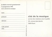 CPA Cite de la musique Paris 