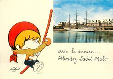 CPA Avec la Sourire abordez Saint Malo Pirate
