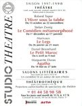 CPM Saison 1997 1998 Theatre Roland Topor l'hiver sous table du 13 oct au 22 novembre Paris Comedie 