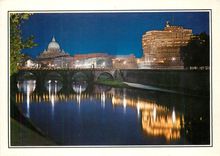 CPM Roma Pont et chateau Saint Ange Nocturne