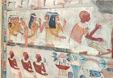 CPM Louxor Tombes des Nobles Peintures murales dans la tombe de Nakht