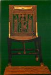 CPM La Musee Egyptien Cairo Chaise en bois avec dossier admirablement sculpte