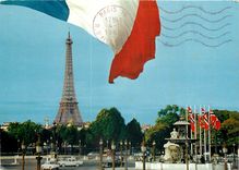 CPM Paris Pavoise Concorde et Tour Eiffel 