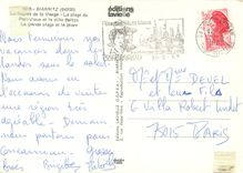 CPM Biarritz Le Rocher de la Vierge La plage du Port Vieux et la villa Beltza La grande et le phare 